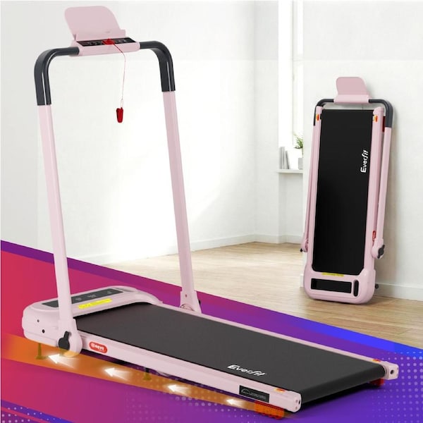 Everfit 9% Incline Treadmill 40cm Belt 3 in 1 Walking Pad Foldable Under Desk with Handle Pink