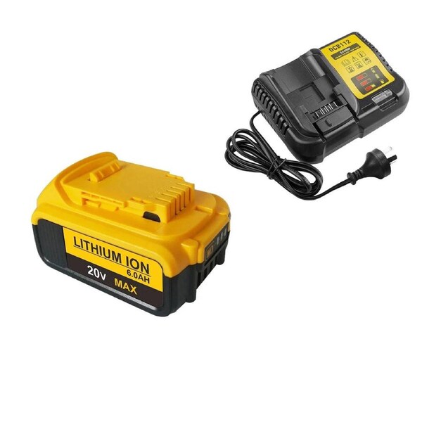 For DEWALT 18V/20V XR 6.0AH Battery / charger DCB205 LI-Ion Slide DCB180 DCB200