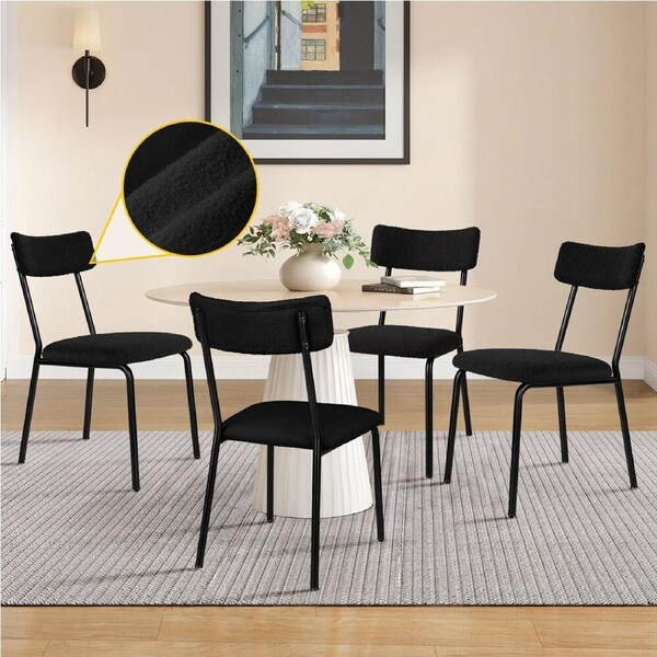 ALFORDSON Set of 4 Dining Chairs Accent Kitchen Lounge Rectangular Back Black