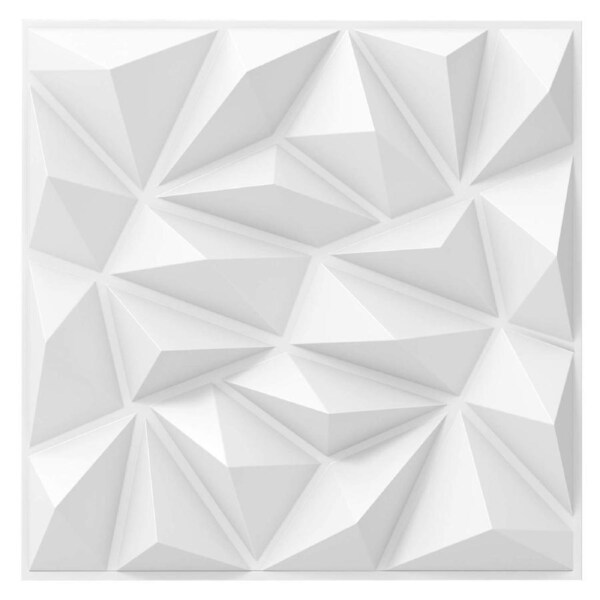 Costway 20-Pack 3D Wall Panels Accent Wall Decoration Diamond Patterned DIY Square Panels Cover