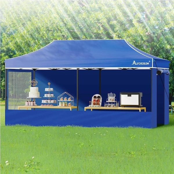 3x6m Gazebo ALFORDSON Pop Up Marquee Side Wall Blue