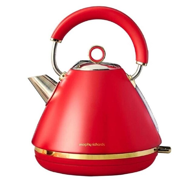 Morphy Richards Ascend Electric Kettle 1.5L - Dragon Red - Soft Gold Trim - Stylish & Fast Boil