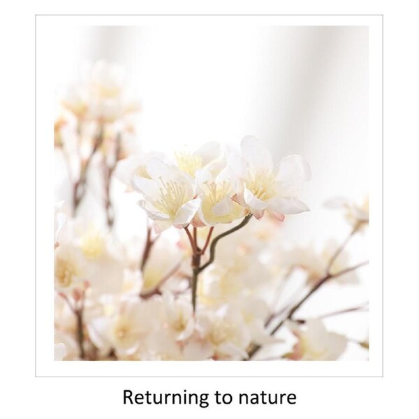 Nevenka 4Pcs Artificial Cherry Blossom Silk Peach Flowers for Home Wedding Party Decor-White