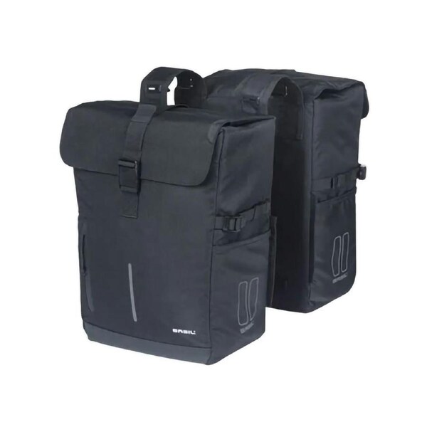 Basil Move Double Bicycle Bag 30L Black - Black