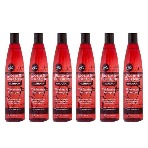 6PK Biotin & Collagen Strenghtening Thickening Shampoo 400ml Care Fine/Thin Hair
