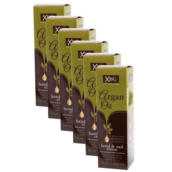 6PK XBC Argan Oil Hand & Nail Cream w/ Shea Butter 100ml Hydrating Moisturiser