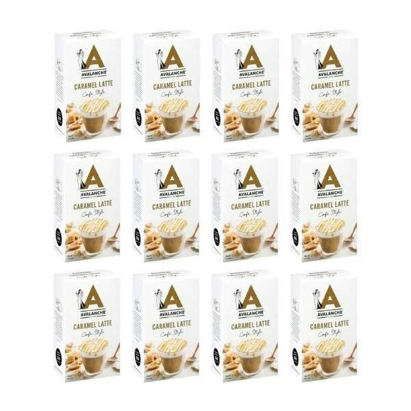 12x 10pc Avalanche Caramel Latte Cafe Style Instant Coffee 160g Powdered Drink