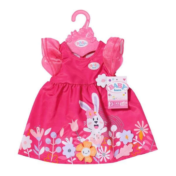 Baby Born Dress Flowers Accessory/Outfit For 43cm Dolls Pink 3y+