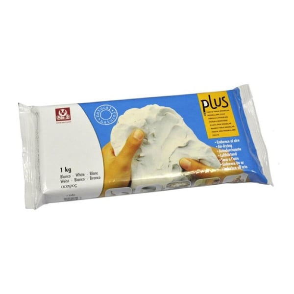 SIO-2 Plus Economy Self-Hardening Air-Dry Sculpting Clay 1kg Natural White