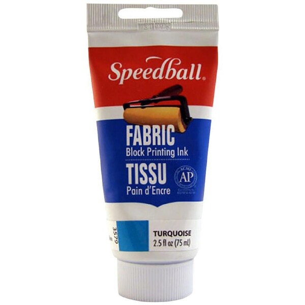 Speedball Water-Washable Oil-Based Fabric Block Printing Ink 75ml Turquoise