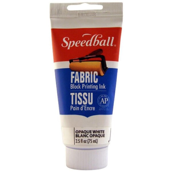 Speedball Water-Washable Oil-Based Fabric Block Printing Ink 75ml White