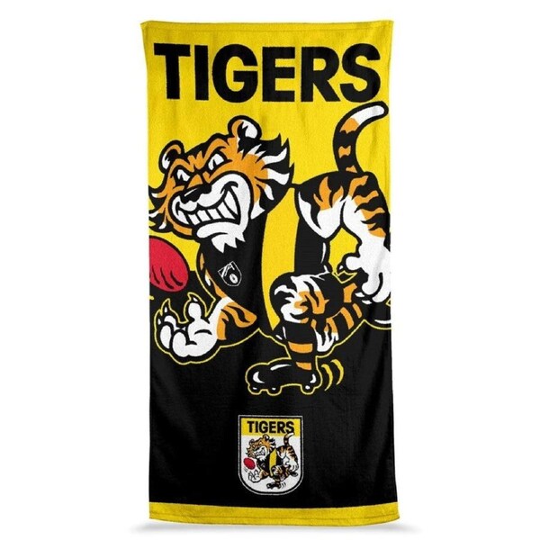AFL Jumbo Beach Towel - Richmond Tigers - Team Mascot - 90cmx170cm