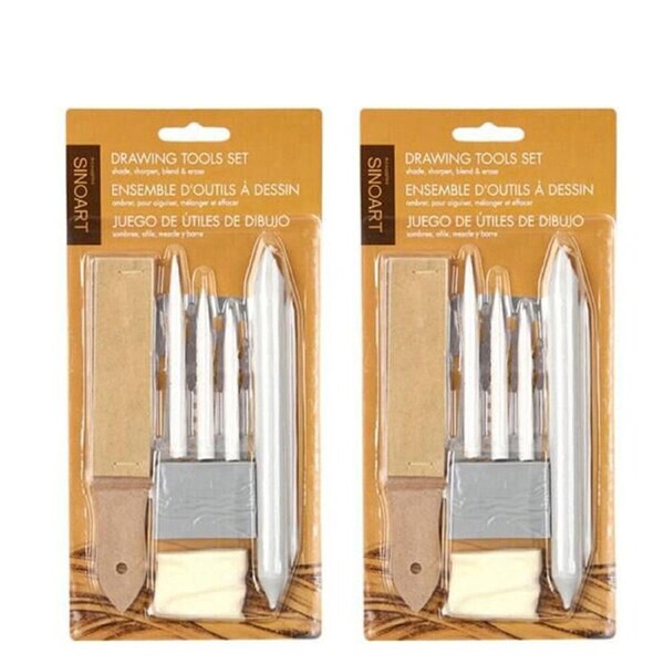 2x 9pc Sinoart Student Essentials Multi-Media Drawing Tool Set Beginners