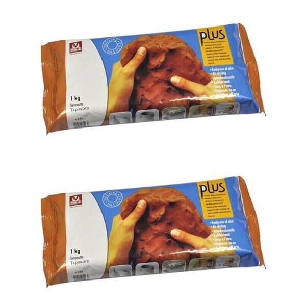 2PK SIO-2 Plus Economy Self-Hardening Air-Dry Sculpting Clay 1kg Terracotta