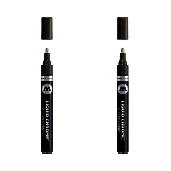 2PK Molotow High Gloss Mirrored Effect Liquid Chrome Marker Art Pen 4mm