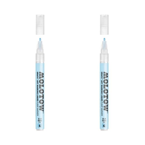 2PK Molotow Grafx Art Fast-Drying Water Resistant Masking Fluid Pen 2mm