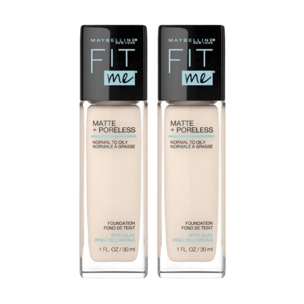 2 x Maybelline Fit Me Matte & Poreless Mattifying Liquid Foundation 30mL - 105 Fair Ivory