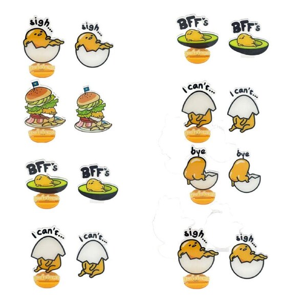 8PK Gudetama Acrylic Figurine Kids Collectable Toy For Ages 3y+ Assorted