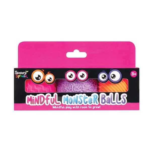 Sensory Sprouts Mindful Monster Balls Pink Purple Orange Age 3+
