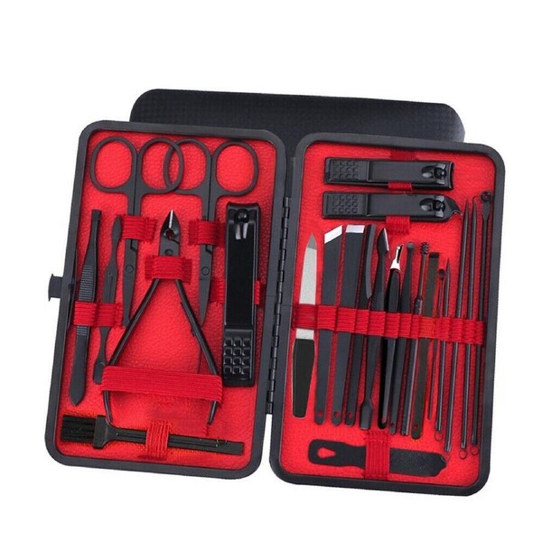 24pcs Pedicure Kit Stainless Steel Nail Grooming Clippers