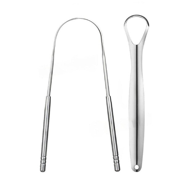 2x Stainless Steel Tongue Cleaner Oral Hygiene