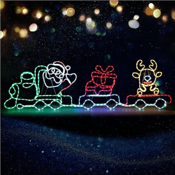 Tinseltown Christmas Light LED Motif Lights Santa Train 196cm Xmas Decor Display