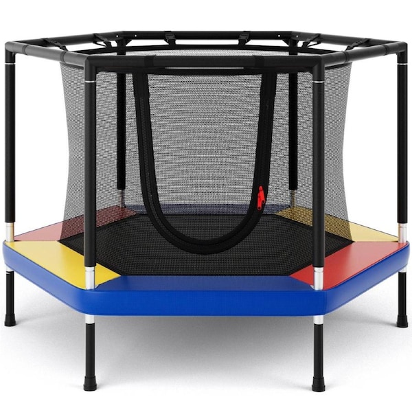Babyjoy 4FT Mini Trampoline Small Toddler Recreational Trampoline w/Security Enclosure Net & No-Gap Safe Design for Indoor/Outdoor Gift Rebounder