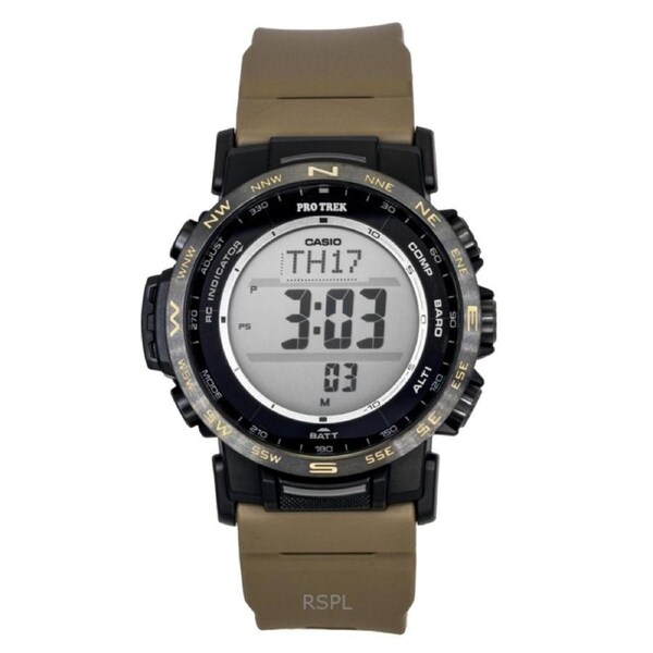 Casio PRO TREK PRW-35LD-5 Mens Radio Controlled Watch Digital World Time Alarm Stopwatch Solar Power Bio-Based Resin 100M