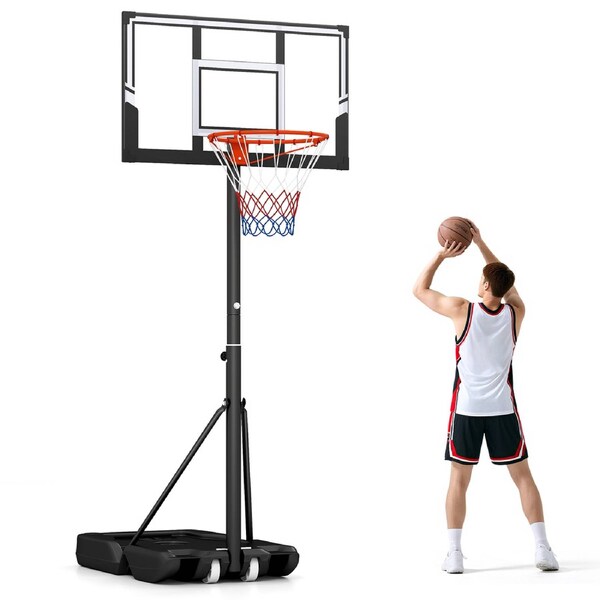 Costway 147-352CM Portable Basketball Hoop System Stand Backboard Net Ring Rim Adults Youth Indoor Outdoor