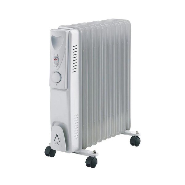 Lenoxx 2400W Electric Convection/Radiant Heater - 11 Fin Oil Column Heater - Castors Wheels Incl - Clean Air Heating
