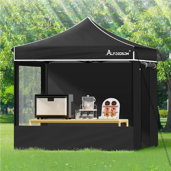 3x3m Gazebo ALFORDSON Pop Up Marquee Side Wall Black