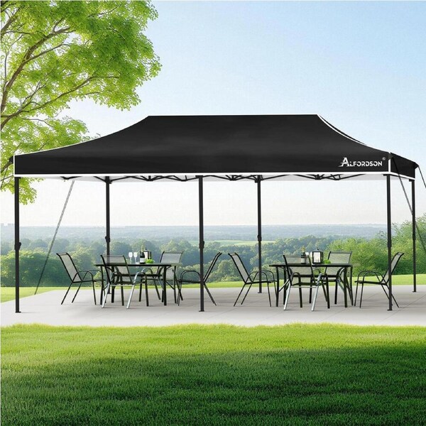 3x6m Gazebo ALFORDSON Pop Up Tent Wedding Canopy Black