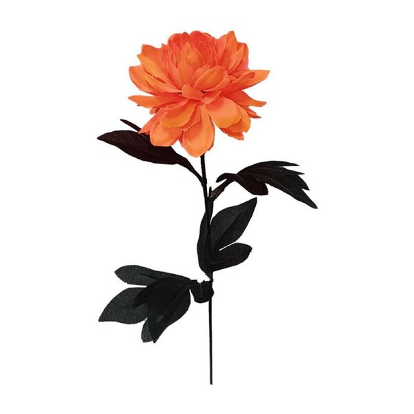 Nevenka 10 Pcs Artificial Silk Dahlia Bouquet for Wedding and Festival Home Decor-Orange