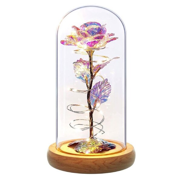 Nevenka Eternal Galaxy Rose with LED Lights for Christmas Wedding Anniversary
