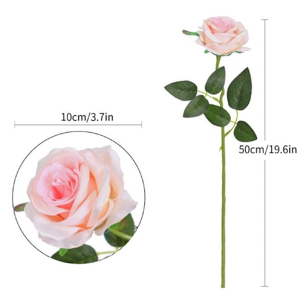 Nevenka 10Pcs Artificial Silk Rose Bouquet Fake Rose Event Gift for Wedding Party-LigntPink