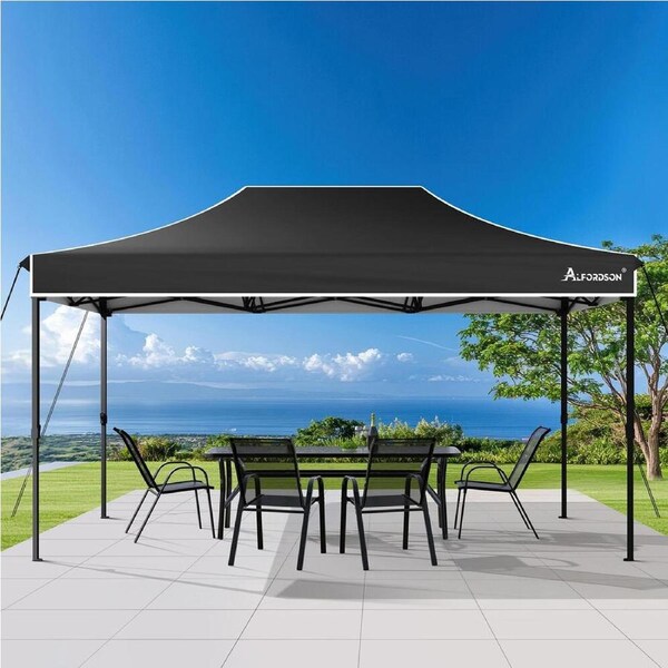 3x4.5m Gazebo ALFORDSON Pop Up Tent Wedding Canopy Black