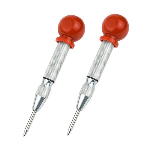 Nevenka 2 Pcs 5in Automatic Center Punch for Metal Adjustable Stroke-Silver