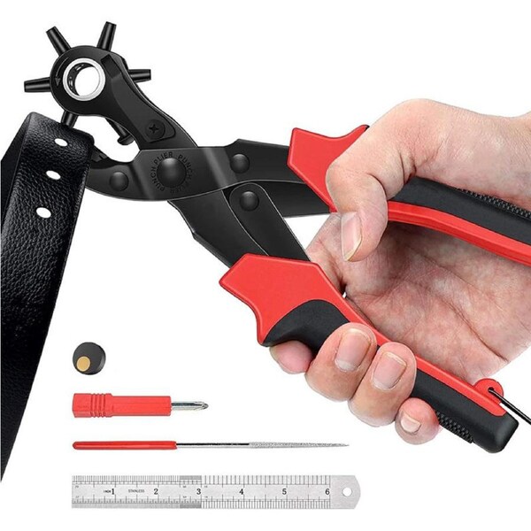 Nevenka Revolving Punch Plier Kit Heavy Duty for Belts Watch Band Shoes