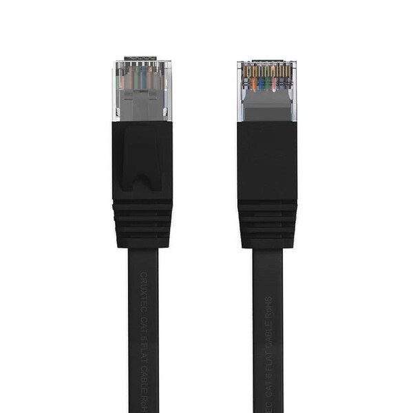 Cruxtec CAT6 UTP Flat Ethernet Cable 10m - Black (FC6-100-BK)