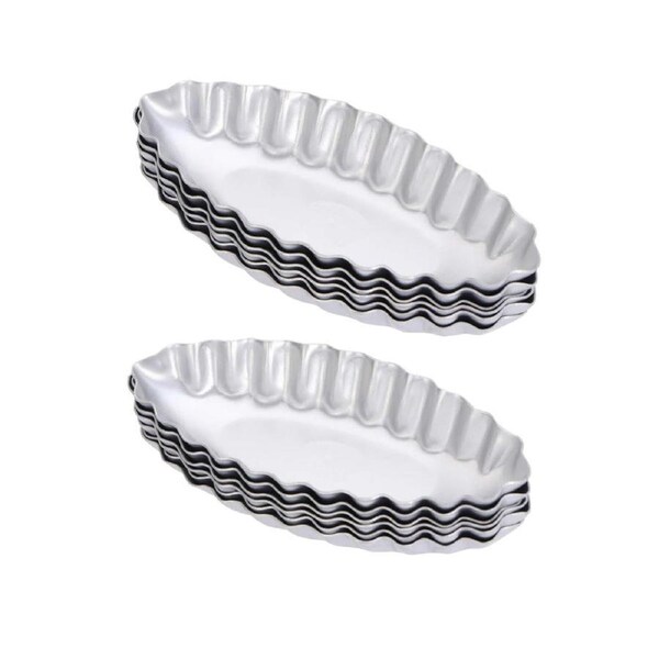 10PCS Baking Egg Tart Mould Cake Tins Set DIY Cups Sailing Boat Pie Mold Plate