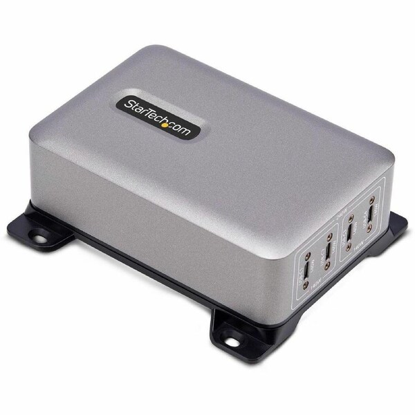 StarTech.com 4-Port Multi-Device USB-C Charger, 240W Total, Single Port 140W EPR, Screw Locking Ports, Ideal for Boardrooms - USB-C desk charger with
