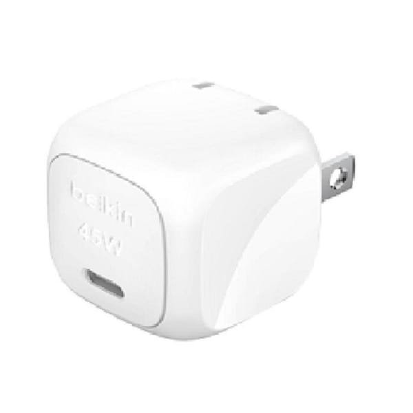 Belkin BoostCharge Compact USB-C PD Wall Charger with PPS 45W - White (WCA013auWH), Travel Friendly,