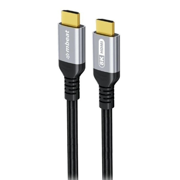 mbeat Tough Link 3m Certified 8K HDMI Cable - Space Grey HDMI 2.1 (male) to HDMI 2.1 (male) 48Gbps 51g