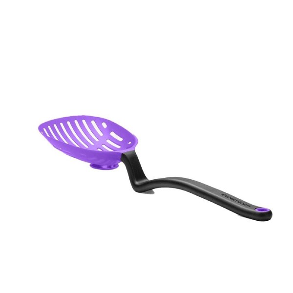 Dreamfarm Lestrain Drip-Catch Sit-Up Cooking Serving Slotted Spoon 28cm Purple