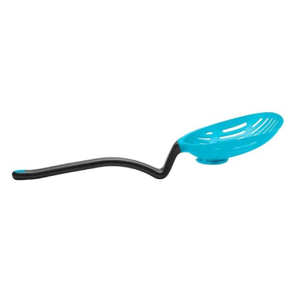 Dreamfarm Big Lestrain Drip-Catching Sit-Up Serving Straining Spoon 33cm Blue