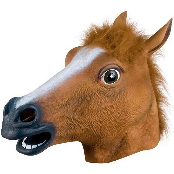 JOYBUY SKIPTHYBER Horse Mask for Halloween, Halloween Animal Horse Mask Costume Party Role Play Party Costume Props H-alloween Costume Mask Photo Props Suitable for H-alloween Carnival