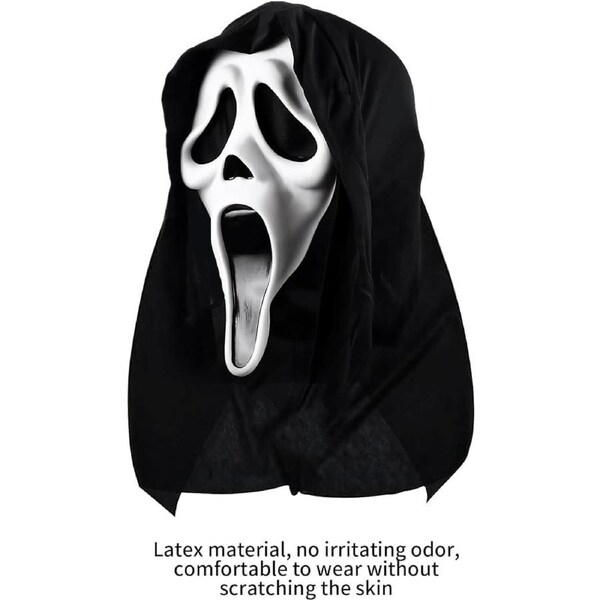JOYBUY Tohilkel Halloween Scream Mask, Skeleton Shaped Halloween Party Costume Cosplay Decoration Prop