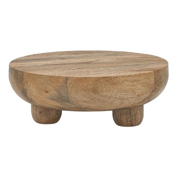Ecology Drift Footed Mango Wood Raised Serving Bowl 25x9cm Dark Brown
