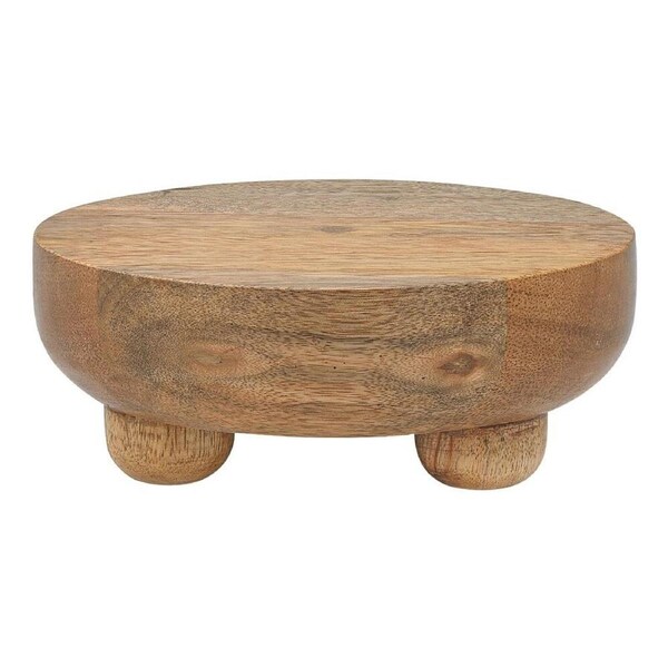 Ecology Drift Footed Mango Wood Raised Serving Bowl 15x6cm Dark Brown