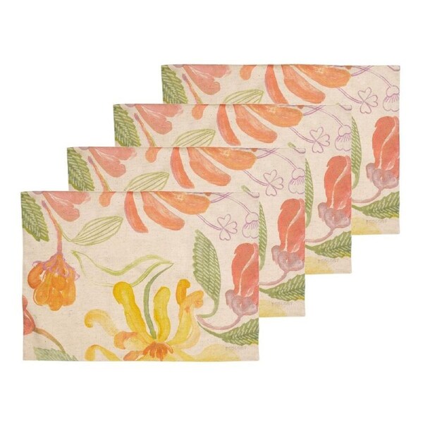 4pc Ecology Hand-Painted Midsummer Cotton/Linen Placemats 180gsm 38x53cm
